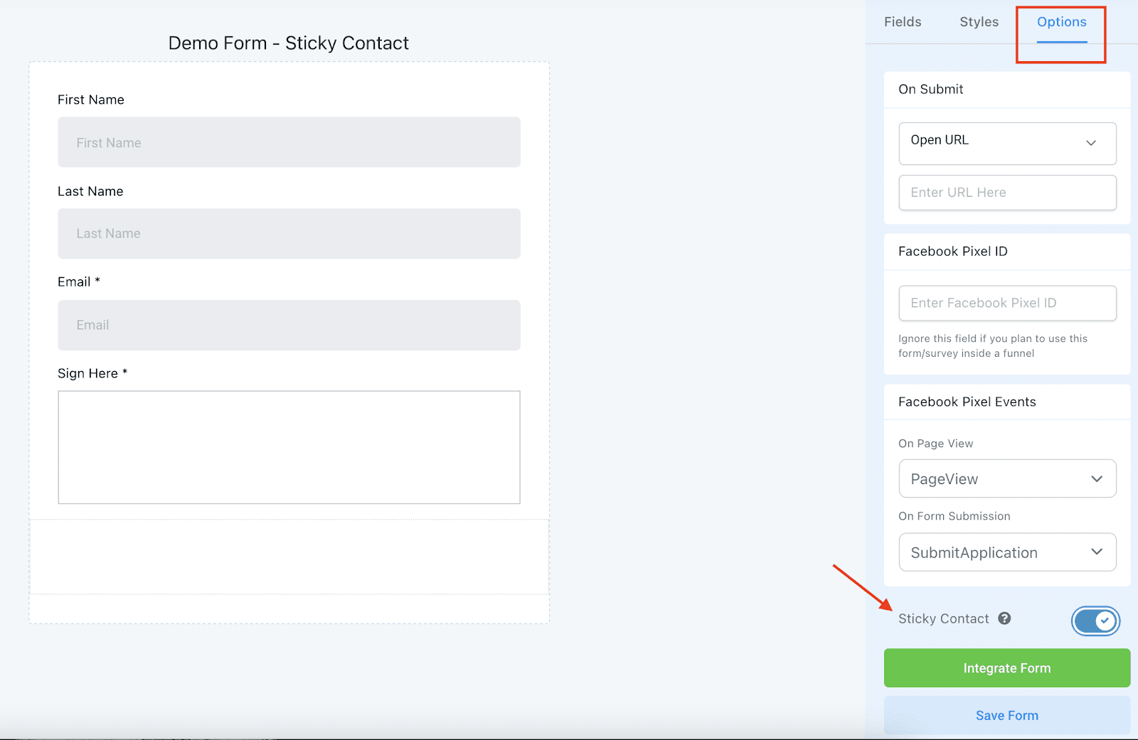 How The Sticky Contact Feature Works