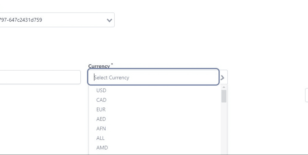 Click on "Currency"